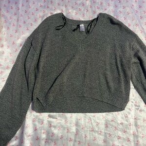 Gray V-Neck Sweater